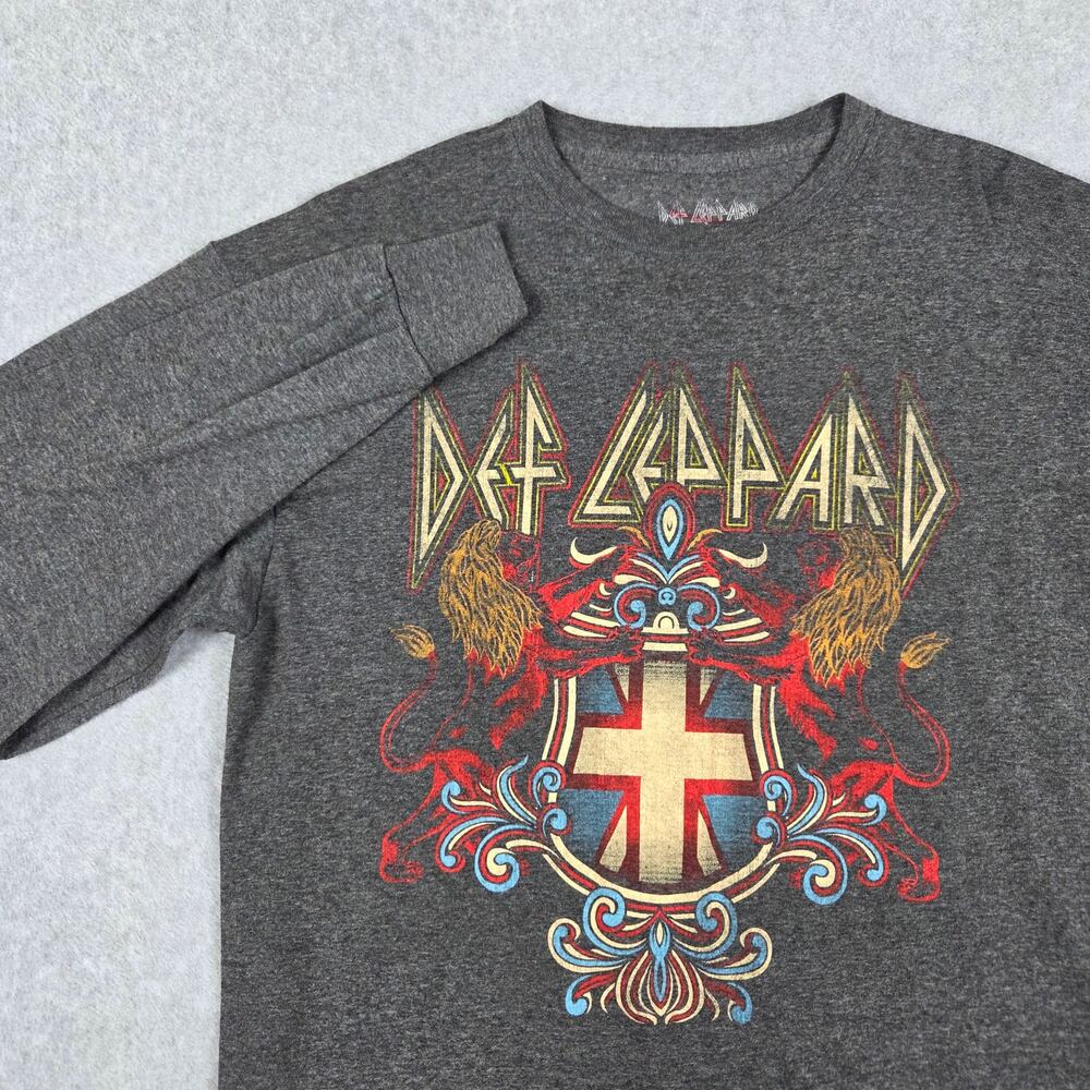 Def Leppard Small/Medium Heather Gray Long Sleeve Graphc Band T-Shirt - Picture 4 of 8